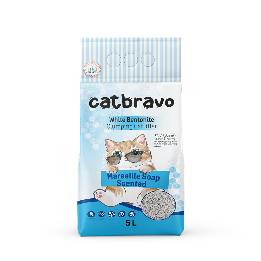 CATBRAVO MARSEILLE SOAP SCENTED BENTONITE CAT LITTER 5L